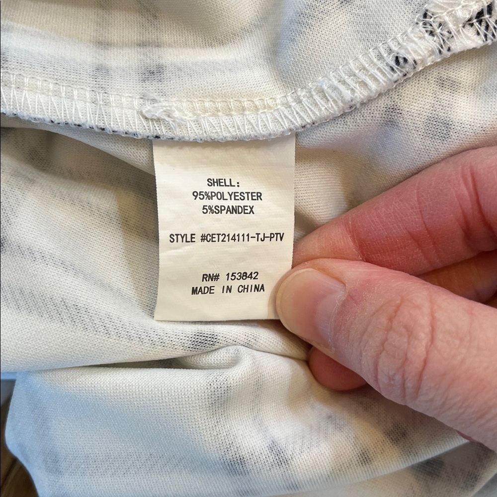 Melloday Longline Vest Windowpane Print White Black Open Front Medium M EUC - Picture 11 of 12